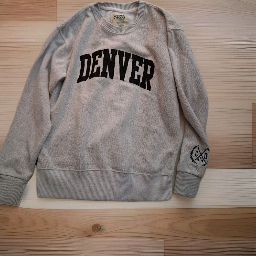 New York Popular Crew Neck Pullover Sweatshirt DENVER Co Men’s Size Medium